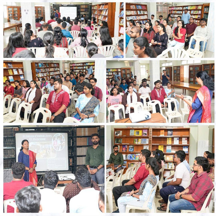 Institute Library of RIE Bhubaneswar conducted an orientation session for newly admitted students of 2 Year B.Ed. Arts and 2 Year M.Ed. 1st year on effective use of library resources on 10.10.2025. Practical exposure to different library resources was given to the students. The programme was organised under the leadership of Dr. P.L. Negi, Librarian with assistance of Professional staff