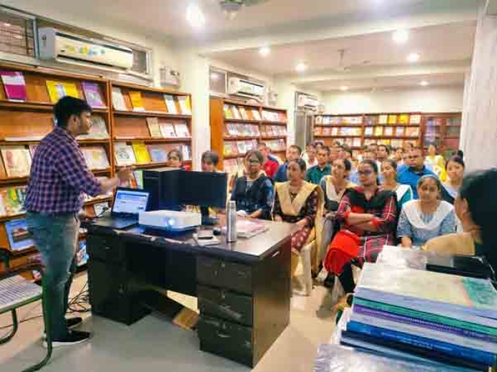 Institute Library of RIE Bhubaneswar conducted an orientation session for newly admitted BA B.Ed students on effective use of library resources on 28.08.2024. Practical exposure to different library resources was given to the students