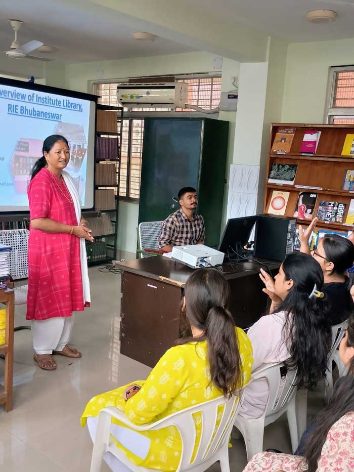 Glimpses of orientation session of newly admitted students of B.Ed. (Arts) conducted by Institute Library. Of R.I.E. Bhubaneswar on 12.09.2024.