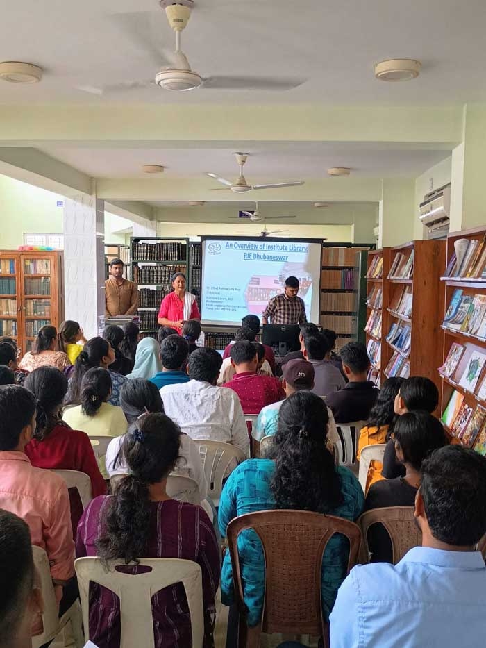 Glimpses of orientation session of newly admitted students of B.Ed. (Arts) conducted by Institute Library. Of R.I.E. Bhubaneswar on 12.09.2024